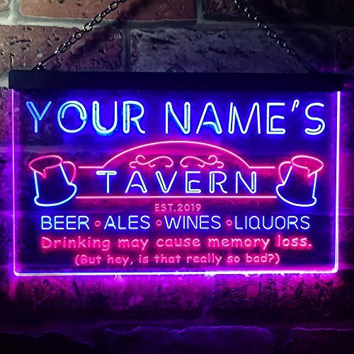 Personalized Tavern Bar Dual LED Neon Light Sign